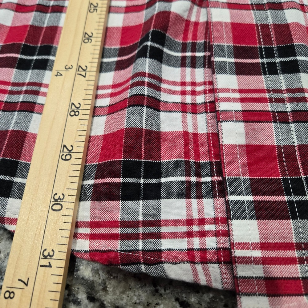 Wrangler 20X Mens Large Red Plaid Long Sleeve Western Rodeo Workwear - Picture 7 of 8